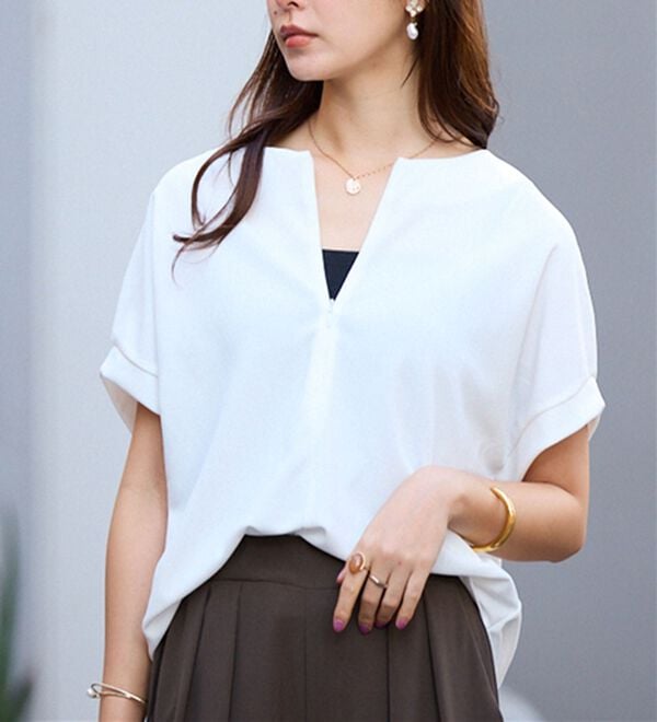 alotta（アロッタ）の「ジップ使いドルマンブラウス（ブラウス）」｜詳細画像