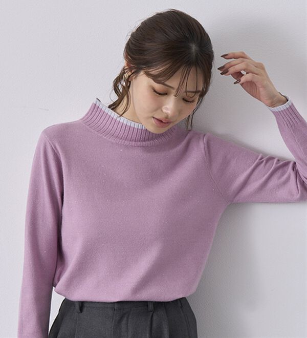 BELLUNA（ベルーナ）の「チクチクしない！ラメ入りウォッシャブルセーター（ニット・セーター）」｜詳細画像