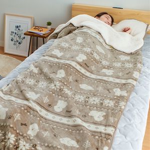 iellio（イエリオ）の「もこもこあったか素材のすっぽり毛布＜洗える・寝袋タイプ・シープ調ボア・マイクロ＞（毛布・ブランケット）」｜ビションフリーゼ