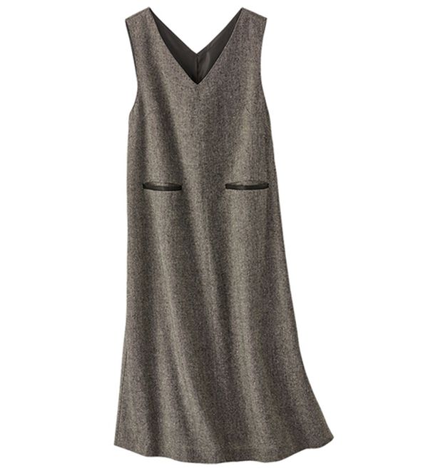 BELLUNA（ベルーナ）の「ツイード素材合皮使いジャンパードレス（ジャンパースカート）」｜詳細画像