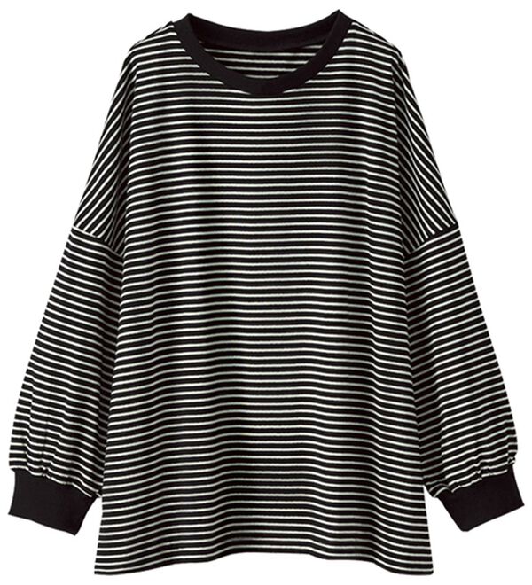 BELLUNA（ベルーナ）の「ゆったり体型カバー！ボーダープルオーバー（カットソー）」｜詳細画像