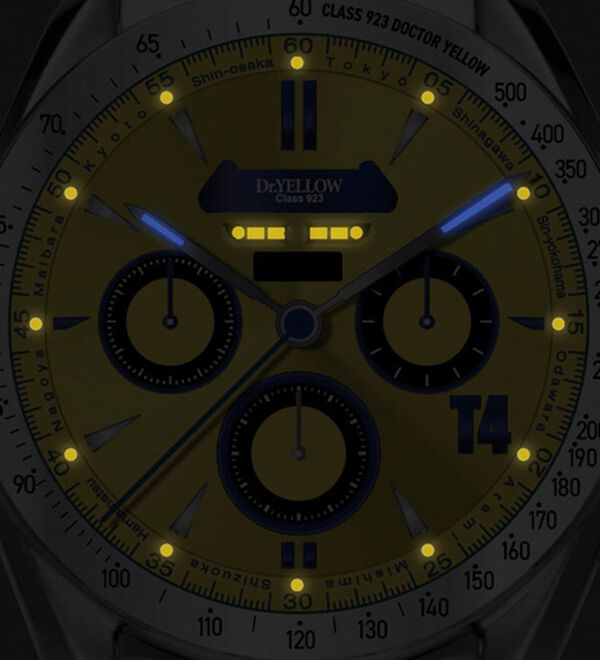 「９２３形　ドクターイエロー（Ｔ４）電波ソーラークロノグラフ（メンズ腕時計）」｜詳細画像