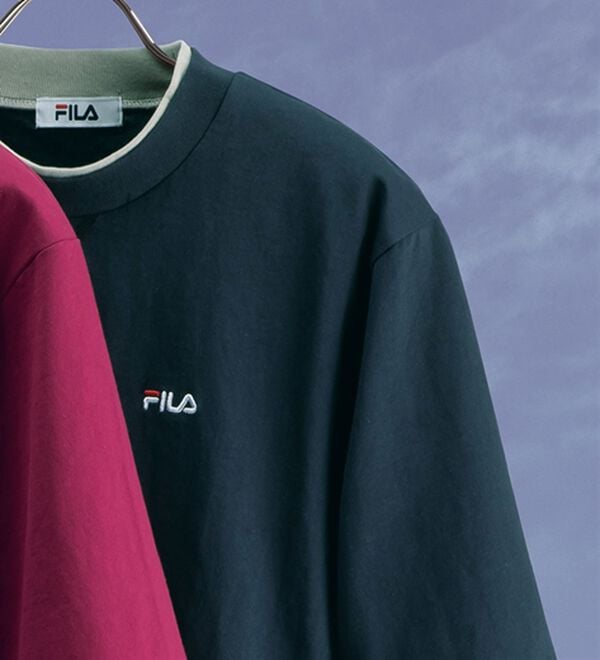 「＜フィラ＞綿１００％　キシリトール加工５分袖Ｔシャツ（メンズシャツ）」｜ネイビー