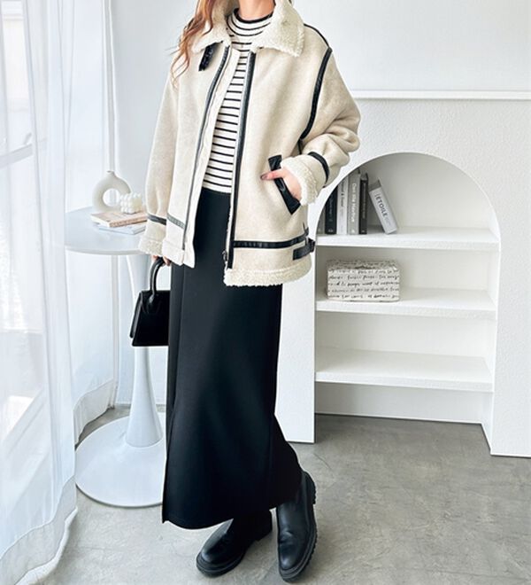 GeeRA（ジーラ）の「フェイクムートンジャケットブルゾン（ブルゾン）」｜詳細画像