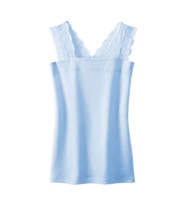 LAVIENNE（ラヴィエンヌ）の「【吸汗速乾】綿１００％前後２ｗａｙレース汗取りタンクトップインナー（肌着・インナーウェア）」｜詳細画像