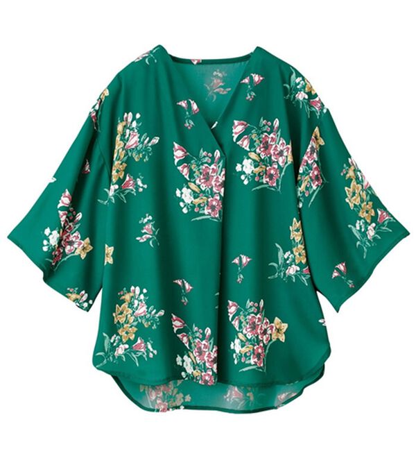 GeeRA（ジーラ）の「花柄フレアースリーブブラウス（ブラウス）」｜詳細画像