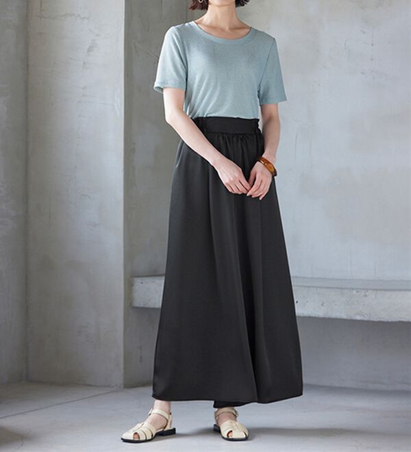 RANAN（ラナン）の「サテンワイドパンツ（ワイドパンツ・ガウチョ）」｜詳細画像