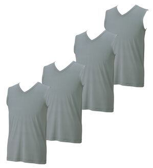 「【４枚組】氷撃冷感（Ｒ）ヒエサラインナー（メンズ肌着・インナーウェア）」｜グレー4枚組 スリーブレスV首