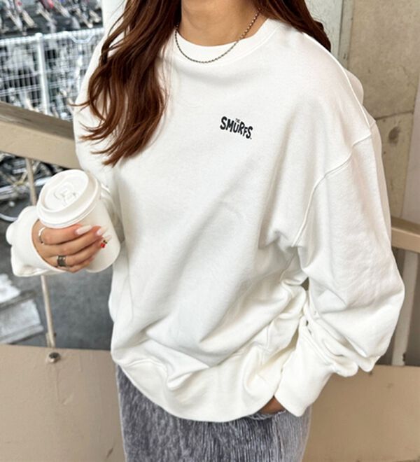 GeeRA（ジーラ）の「【スマーフ】コラボプリントスウェット（メンズカットソー）」｜詳細画像