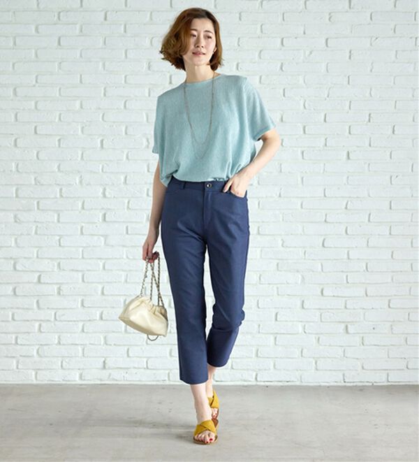 BELLUNA（ベルーナ）の「 【接触冷感】【選べる2丈】サラリ裏メッシュ美脚アンクルパンツ（フルレングスパンツ）」｜詳細画像