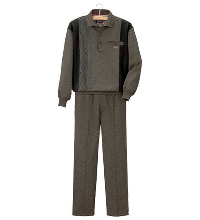 「上品さにこだわる紳士のポロ衿ホームスーツ（メンズルームウェア）」