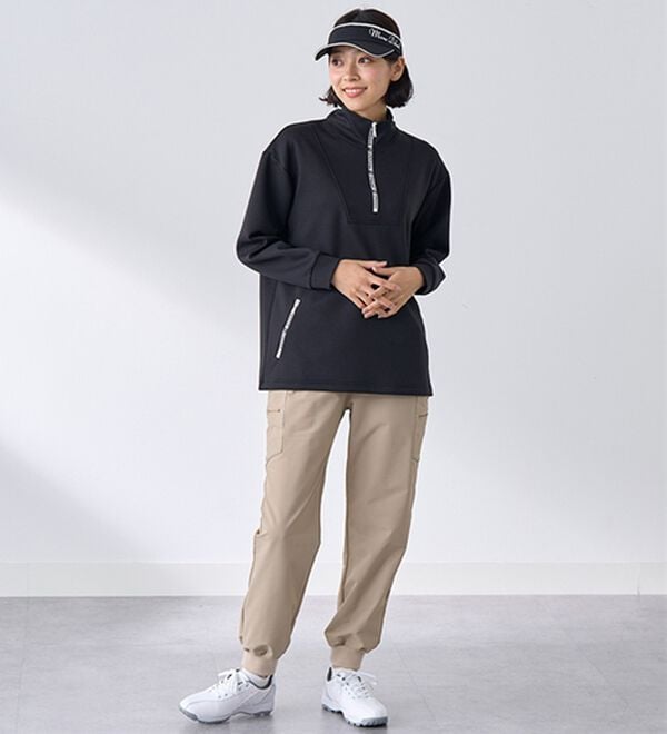 BELLUNA（ベルーナ）の「吸水速乾！ジッパーロゴプルオーバー（カットソー）」｜詳細画像