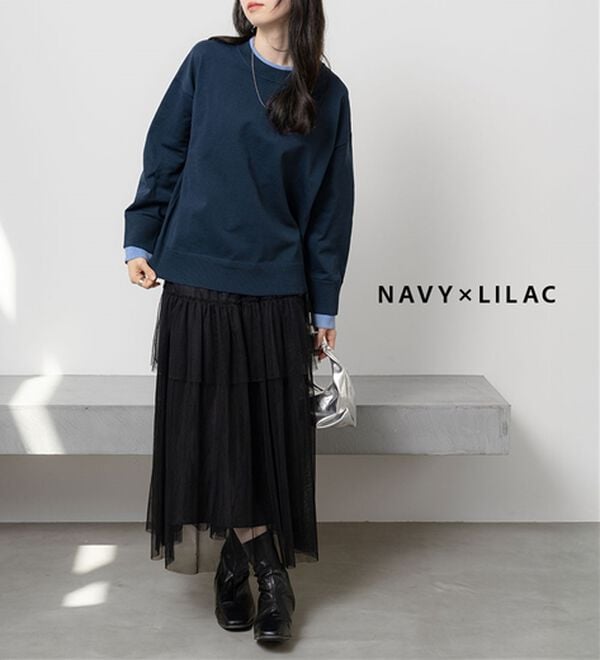 BELLUNA（ベルーナ）の「重ね着風配色スポンディッシュニット（ニット・セーター）」｜詳細画像