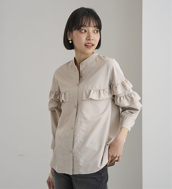 BELLUNA（ベルーナ）の「シャカ伸び！はっ水ティアードフリルブラウス（ブラウス）」｜詳細画像