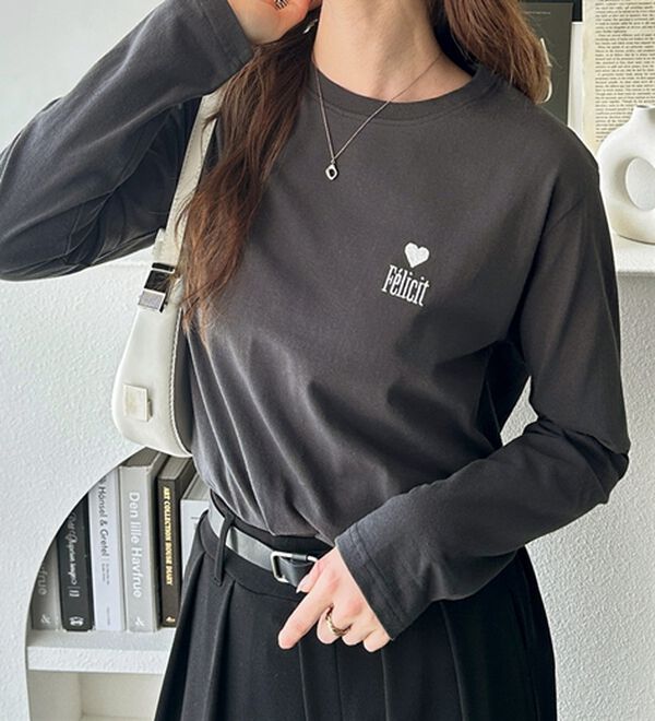 GeeRA（ジーラ）の「ハートデザイン刺繍ロンＴ（カットソー）」｜詳細画像