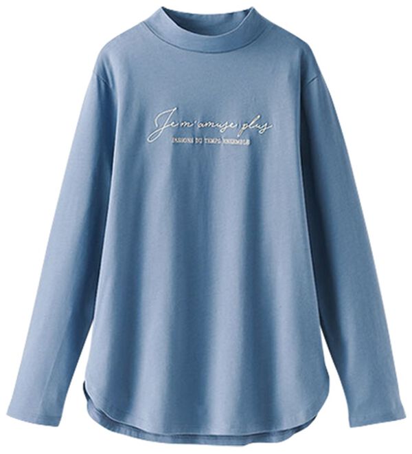 BELLUNA（ベルーナ）の「刺しゅうロゴ使いハイネックプルオーバー（カットソー）」｜詳細画像