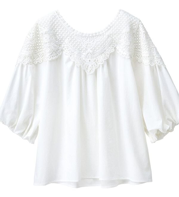 RANAN（ラナン）の「レース切替ボリューム袖ブラウス（ブラウス）」｜詳細画像