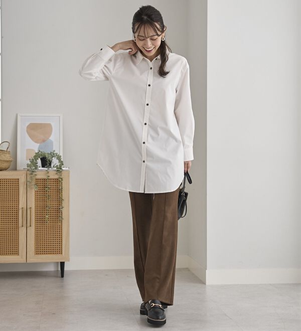 BELLUNA（ベルーナ）の「ストレッチスエード調美脚パンツ（フルレングスパンツ）」｜詳細画像