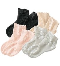 LAVIENNE（ラヴィエンヌ）の「【４足組】涼やかレースソックス（靴下・ストッキング）」