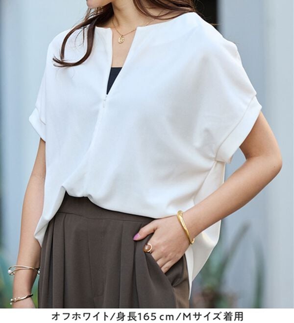 alotta（アロッタ）の「ジップ使いドルマンブラウス（ブラウス）」｜詳細画像