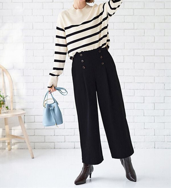 BELLUNA（ベルーナ）の「サラもち！快適ビンテージ調素材ワイドパンツ（ワイドパンツ・ガウチョ）」｜詳細画像