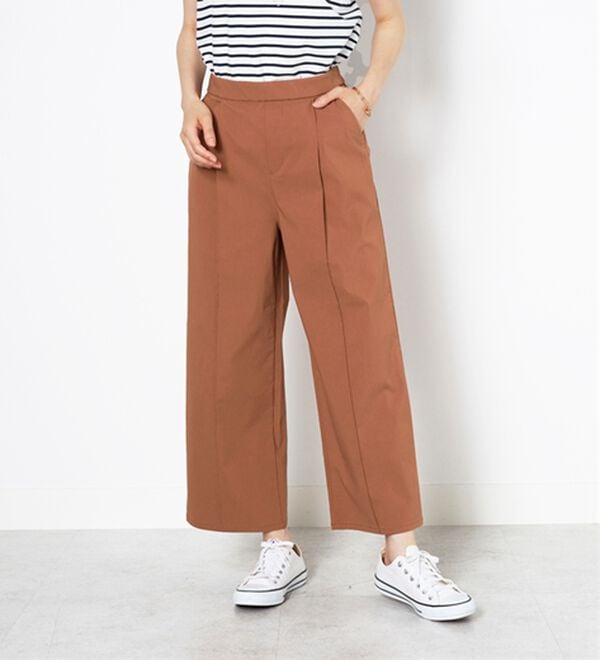 BELLUNA（ベルーナ）の「麻入りストレッチタックワイドパンツ（ワイドパンツ・ガウチョ）」｜詳細画像