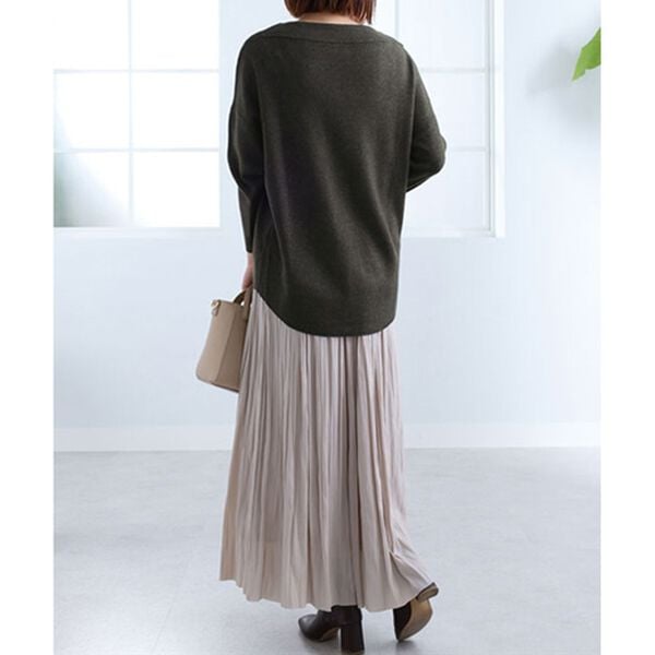 BELLUNA（ベルーナ）の「衿デザインニットプルオーバー（チュニック）」｜詳細画像