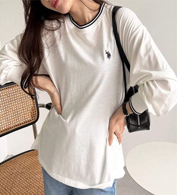 GeeRA（ジーラ）の「【Ｕ．Ｓ．　ＰＯＬＯ　ＡＳＳＮ．】配色ラインロンＴ（カットソー）」｜詳細画像