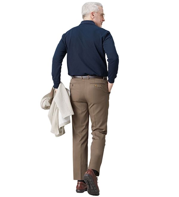 「＜ゴールデンベア＞軽やか綿タッチスラックス（メンズスラックス）」｜詳細画像