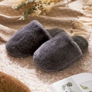 「ふかふかムートンスリッパ（スリッパ・ルームシューズ）」｜グレー