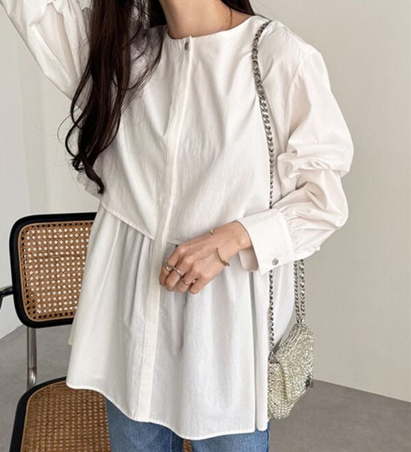 GeeRA（ジーラ）の「羽織にもなる！ペプラムシャツチュニック（チュニック）」｜詳細画像