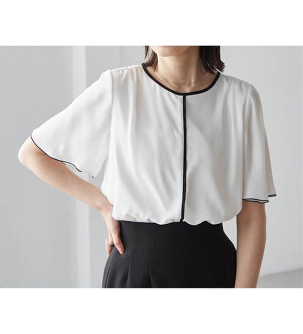 RANAN（ラナン）の「ひんやり！配色ディテールインナー付ブラウス（ブラウス）」｜詳細画像