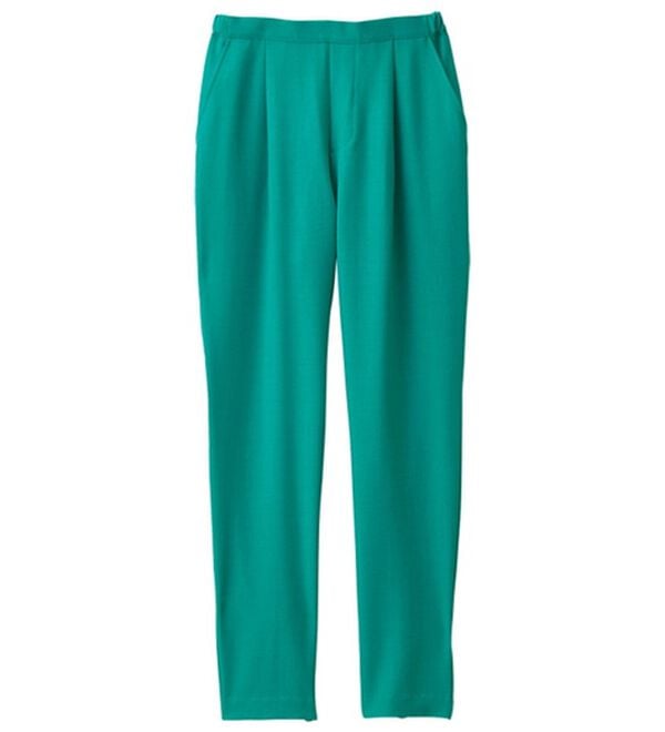 RANAN（ラナン）の「【ひんやり・ＵＶ】機能付麻調美脚タックテーパードパンツ（フルレングスパンツ）」｜詳細画像