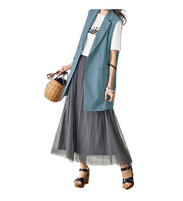 BELLUNA（ベルーナ）の「コーデの主役！麻調素材カラージレ（ジレ）」｜詳細画像