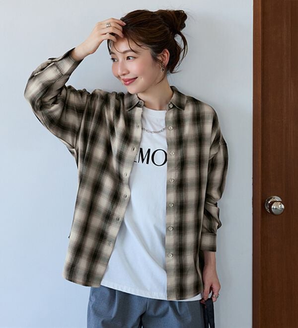 BELLUNA（ベルーナ）の「サラッと軽い！チェック柄シャツ（シャツ）」｜詳細画像