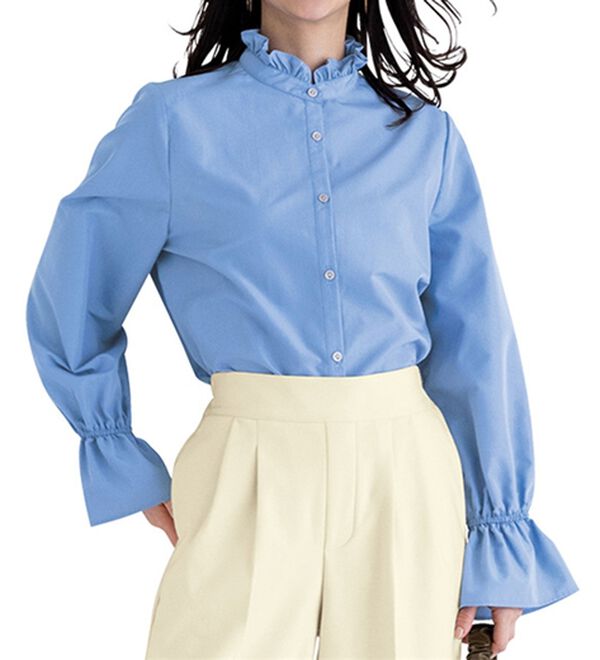 RANAN（ラナン）の「プチフリルリボン付きブラウス（ブラウス）」｜詳細画像