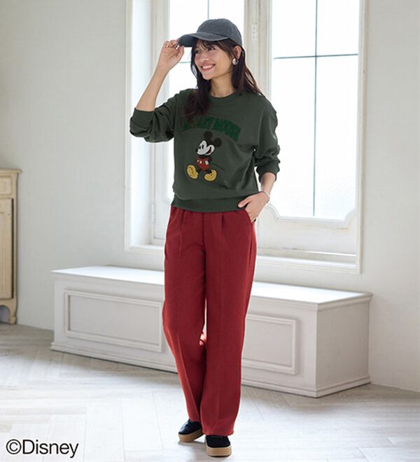 BELLUNA（ベルーナ）の「＜Ｄｉｓｎｅｙ＞【ミッキー】さがら刺しゅう裏毛トレーナー（カットソー）」｜詳細画像