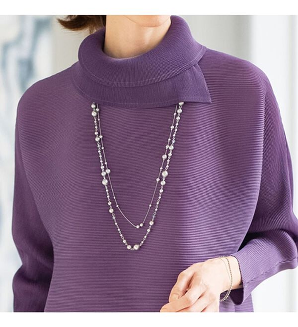 ルフラン（ルフラン）の「プリーツ素材パンツスーツ＜アルーラ＞（セットアップ）」｜詳細画像