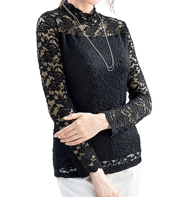 LAVIENNE（ラヴィエンヌ）の「【２色組】重ね着を楽しむ総レースインナー（肌着・インナーウェア）」｜詳細画像