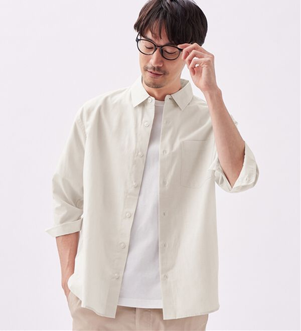 REMEN'S（リメンズ）の「【麻入り】さらっとシャツ（7分袖）（メンズシャツ）」｜詳細画像