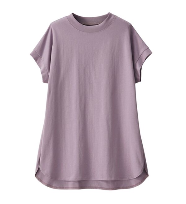 GeeRA（ジーラ）の「綿１００％フレンチスリーブチュニックＴシャツ（カットソー）」｜詳細画像