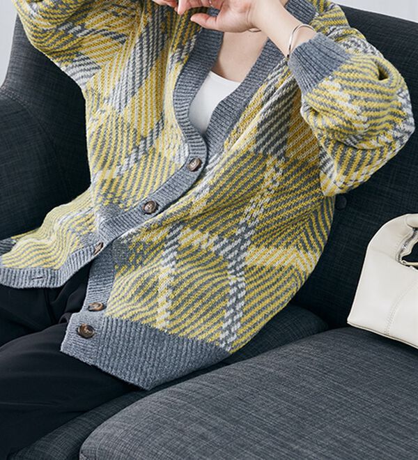 RANAN（ラナン）の「ビッグタータンオーバーカーデ（ニットカーディガン）」｜詳細画像