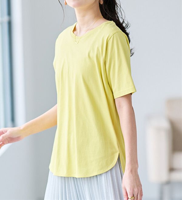 RANAN（ラナン）の「＜ＢＣ＞綿１００％ひんやりラウンドヘムプルオーバー（カットソー）」｜詳細画像