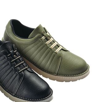 「履きやすさに驚き！日本製こだわりカジュアルシューズ（メンズスニーカー）」｜カーキ