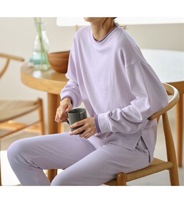 YU'NOW（ユナウ）の「【２点セット】レイヤード風プルオーバーセット（パジャマ・ルームウェア）」｜詳細画像