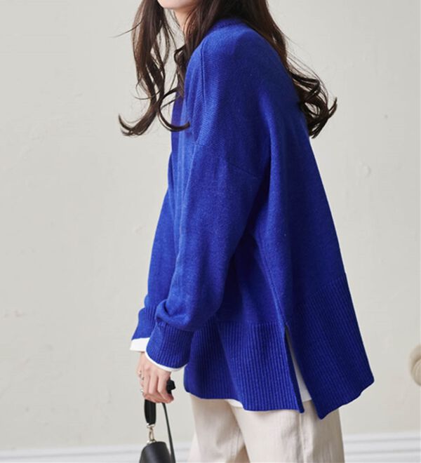 RANAN（ラナン）の「ワイドリブ使いカラーニットチュニック（ニット・セーター）」｜詳細画像