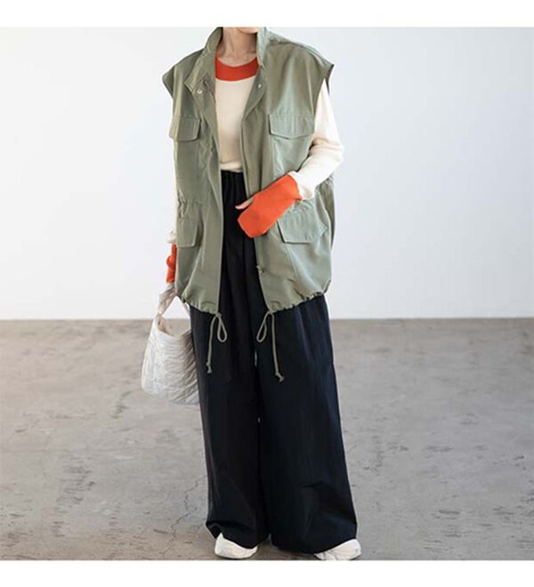 GeeRA（ジーラ）の「スタンドカラーミリタリーベスト（ベスト）」｜詳細画像