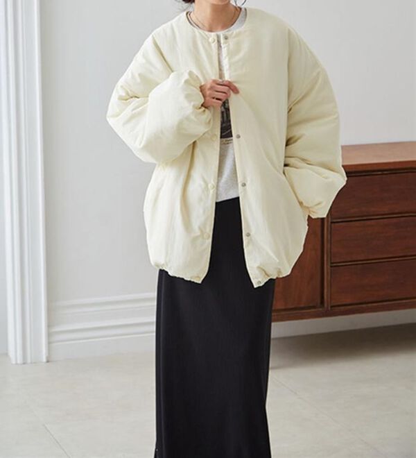 ノーカラーオーバーサイズ中わたブルゾン - ベルーナ【公式】