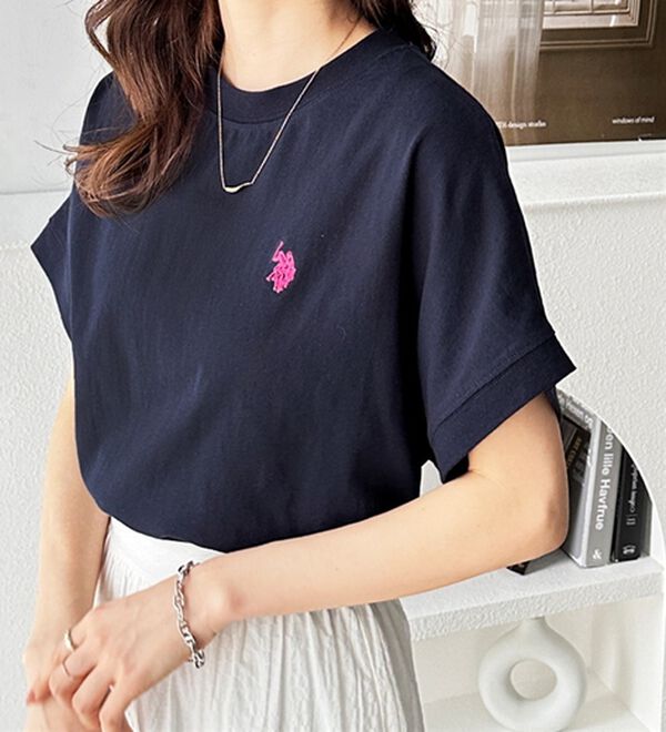GeeRA（ジーラ）の「【新色追加】【ＵＳ．ＰＯＬＯ．ＡＳＳＮ】綿100％フレンチスリーブＴシャツ（Tシャツ）」｜詳細画像