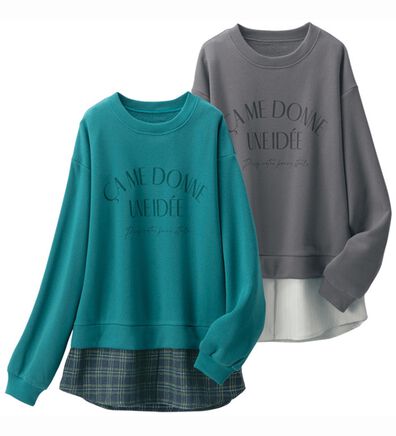 ルフラン（ルフラン）の「【２色組】レイヤード風プルオーバー（カットソー）」